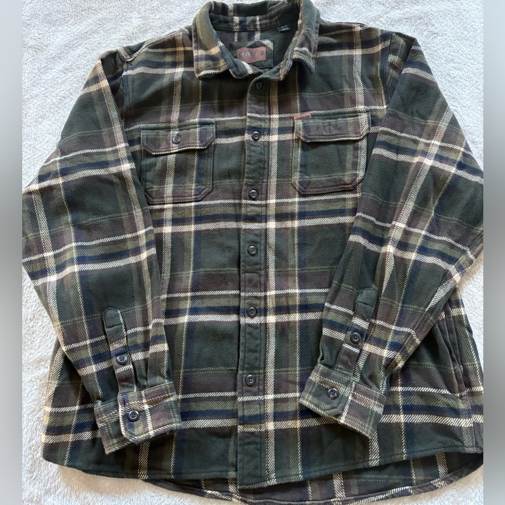 Orvis Green Plaid Shirt Jacket (XL)